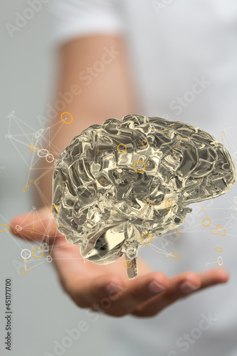 Human brain digital illustr...