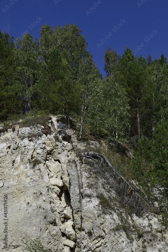 White gypsum mountain Karavai (Loaf) on the Sudinka river. White gypsum mountain Karavai (Loaf) on the Sudinka river.