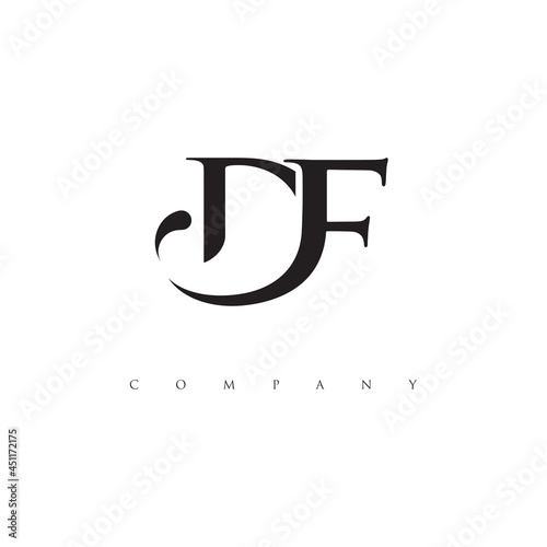Initial DF logo design vector