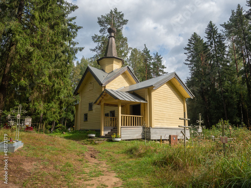 Orthodox church of Flora and Lavra in the village of Megrega in the Olonets district of the Republic of Karelia, northwest Russia photo