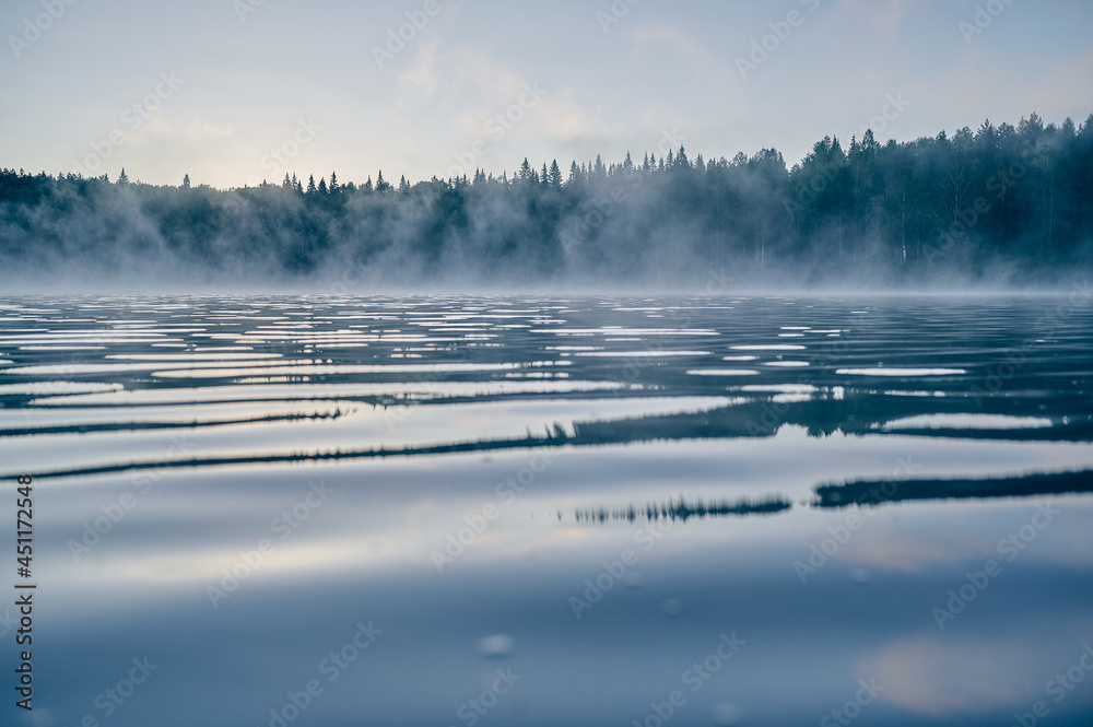 Fototapeta premium Morning fog rising over the river