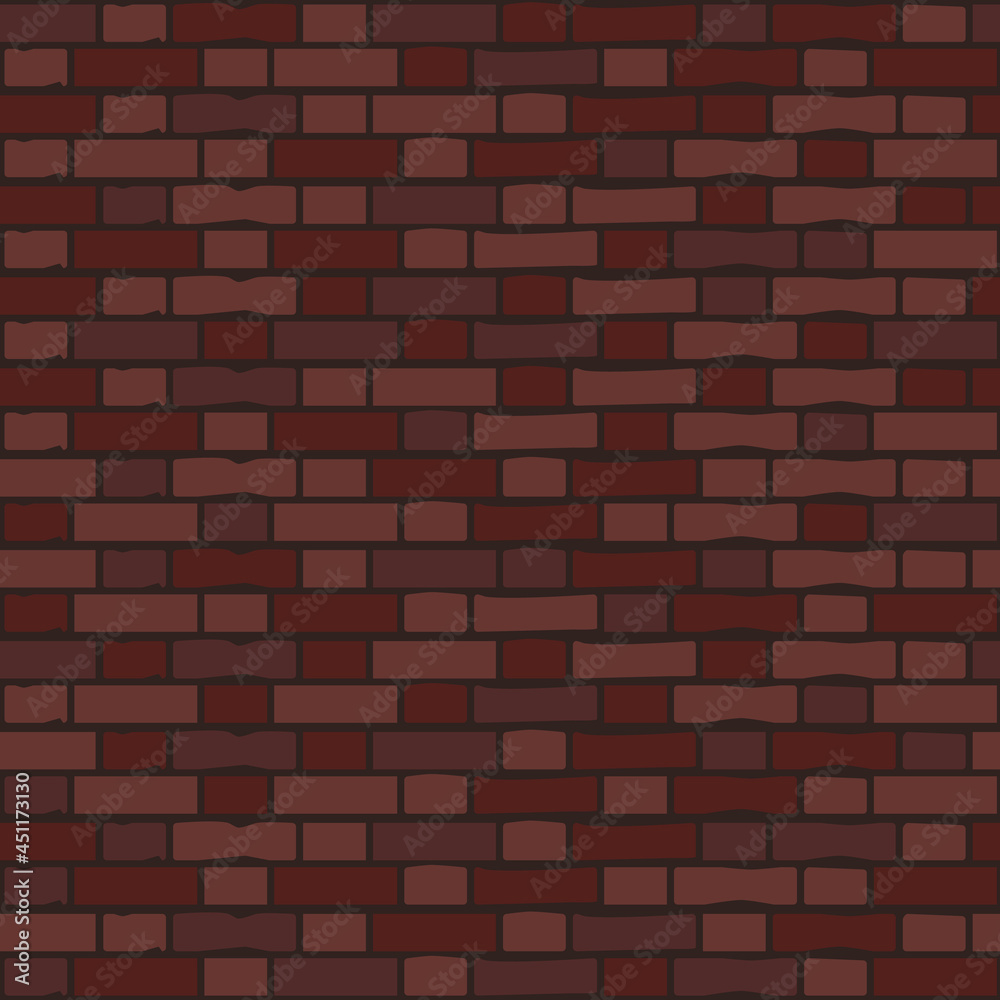 Obraz premium Red brick wall. Vector seamless pattern. Texture for background.