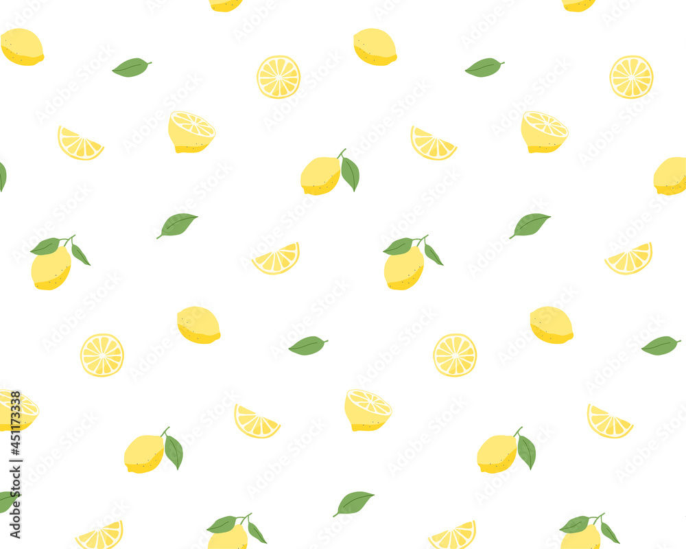 レモンのシームレスパターン 背景 模様 フルーツ 果物 イラスト かわいい 壁紙 シトラス Векторный объект Stock |  Adobe Stock