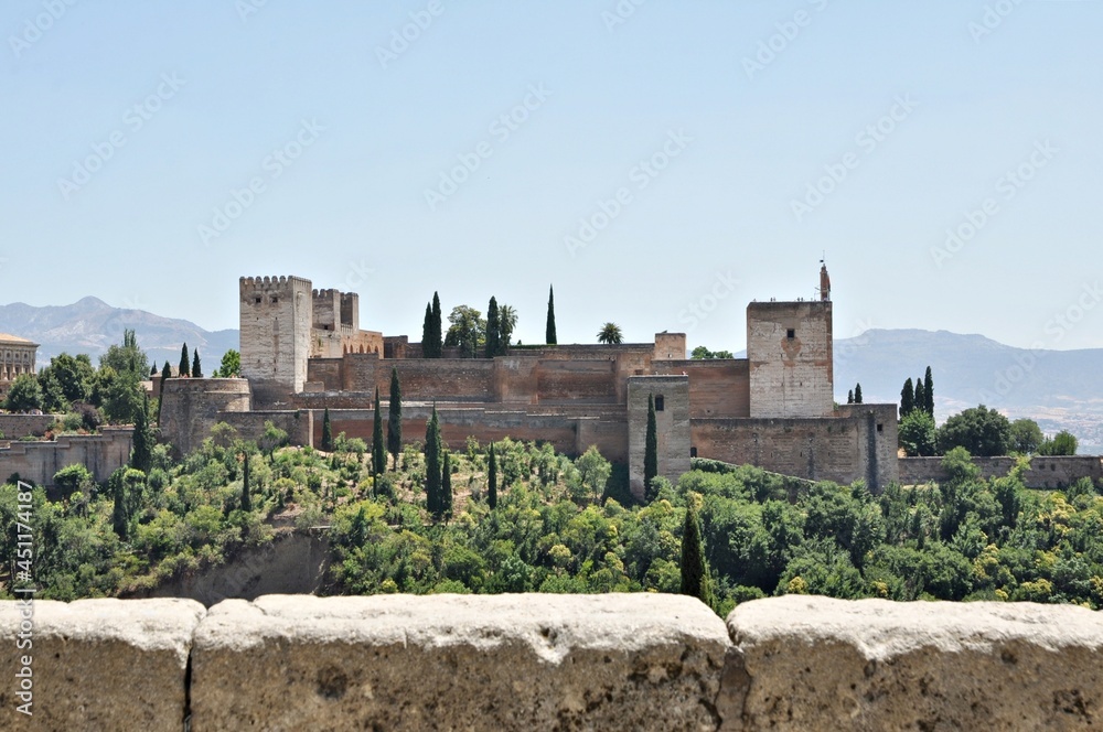 Alhambra Palace from Albaicin, Granada, Spain