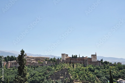 Alhambra Palace from Albaicin  Granada  Spain