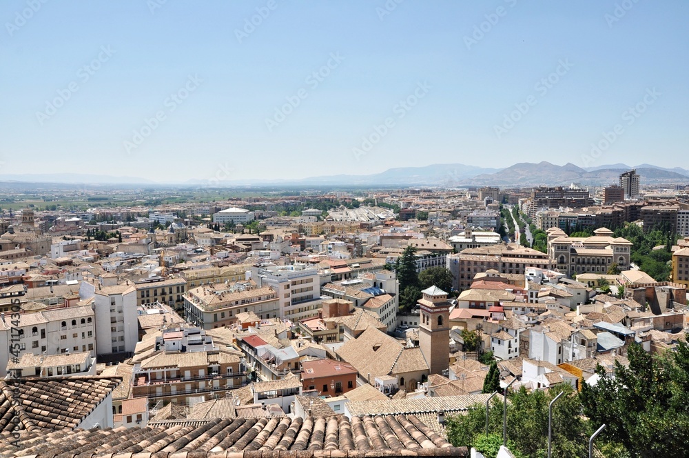 View of Granada City from Albaicin District, Granada, Spain