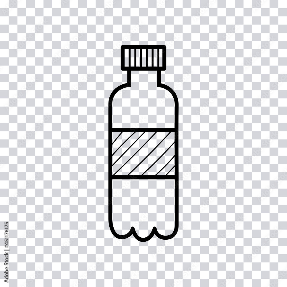 Hand drawn Bottle of Water isolated on transparent background. Sketch. Vector illustration. Hand drawn Bottle of Water isolated on transparent background. Sketch. Vector illustration.
