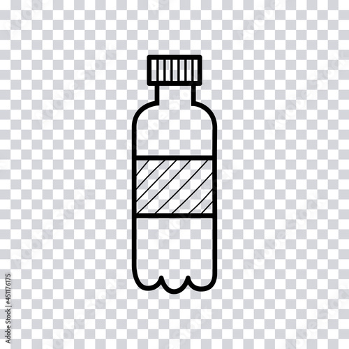 Hand drawn Bottle of Water isolated on transparent background. Sketch. Vector illustration.