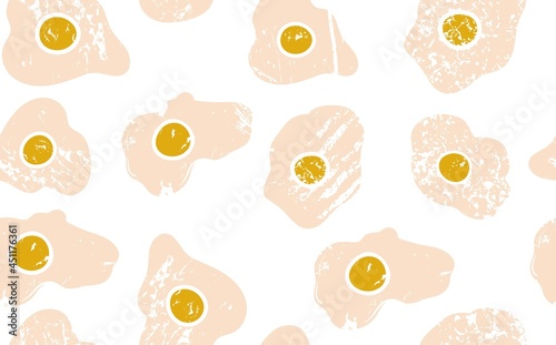 Pattern with eggs isolated on white Background. Vector illustration.