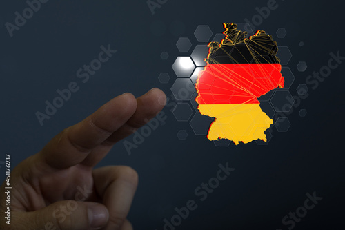 3D map of Germany. Map of Germany land border