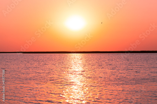 Peace and quiet on the seashore at sunset.