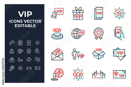 set of VIP elements symbol template for graphic and web design collection logo vector illustration