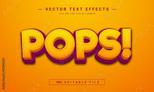 3D Pops text effect - 100% editable eps file