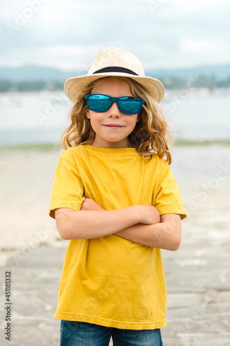 Happy child having fun on summer vacation