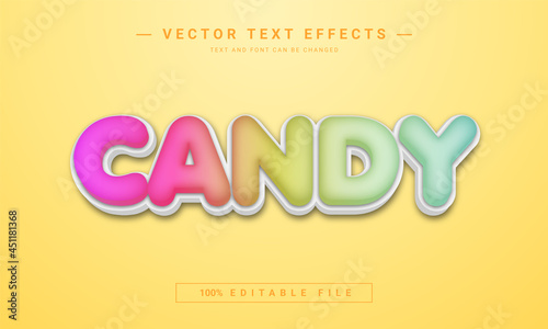 3D Candy text effect - 100% editable eps file