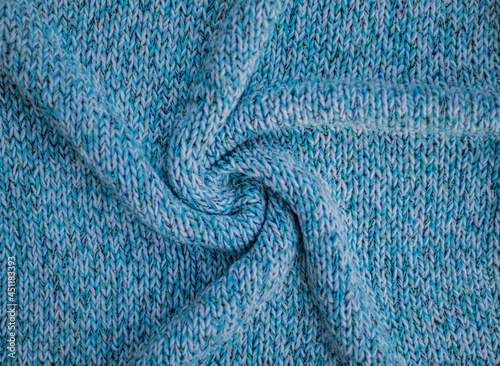 blue delicate texture of knitted fabric