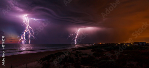 lightning over the sea