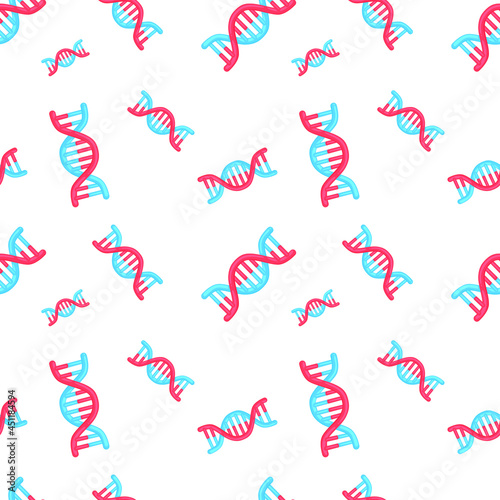 DNA Icon Emoji Pattern. Genetic Molecular Seamless Background Symbols. Doodle Emoticon Illustration Design Vector.