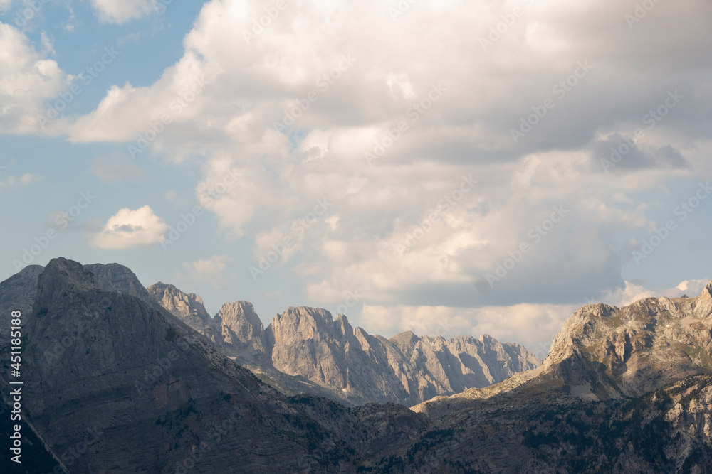 Albanian mountain Alps. Mountain landscape, picturesque mountain view in summer. Albanian nature panorama Albanian mountain Alps. Mountain landscape, picturesque mountain view in summer. Albanian nature panorama