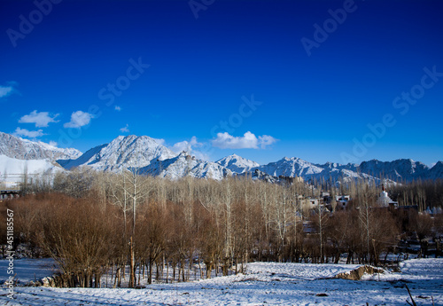 Landscape of Ladakh in winter