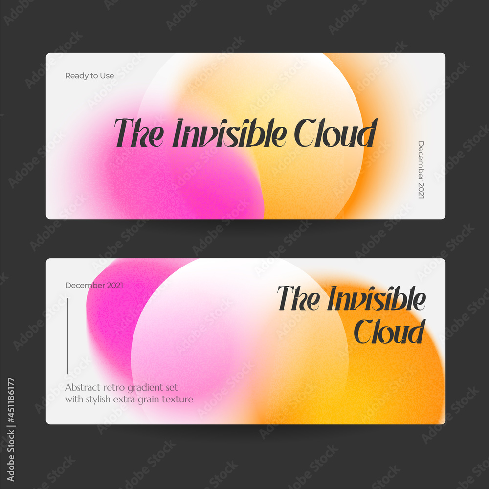 Horizontal web banner template retro gradients colorful abstract blurry