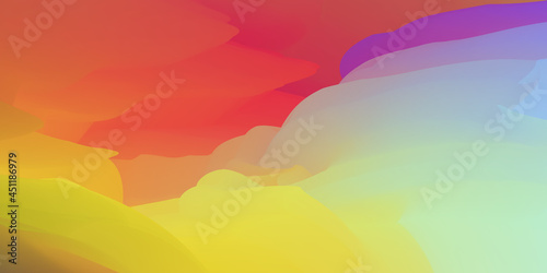 Rainbow Acrylic Painting Artistic Texture Background. Clouds Light Spectrum Artwork Backdrop Design Banner Template.