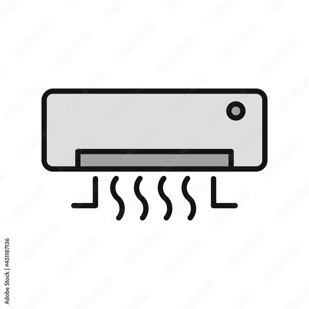 Air Conditioner Line Filled Grey Vector Icon Design