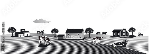 Farm und Landwirtschaft mit Tieren,  illustration