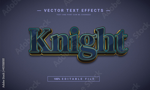 3D Knight text effect - 100% editable eps file