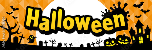 ハロウィンのバナー　Halloween Banner Vector Illustration