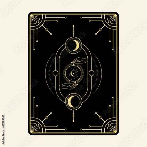 collection set of Magical tarot cards esoteric occult boho spiritual reader witchcraft magic crystal celestial symbol