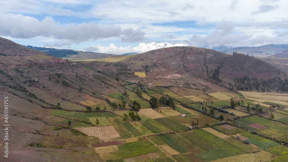 Breathtaking view of the landscape over the Andes of Cuzco