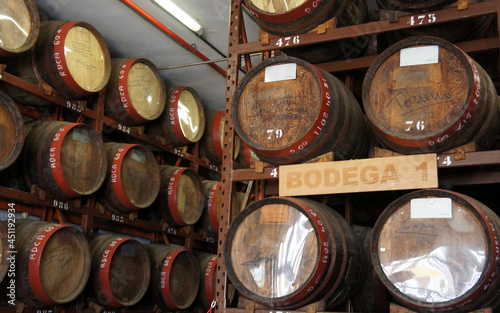 Lots of barrels of rum. Arucas, rum distillery.Gran Canaria.Spain. photo