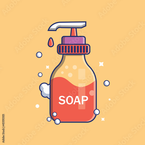Liquid Soap Flat icon Vector Design