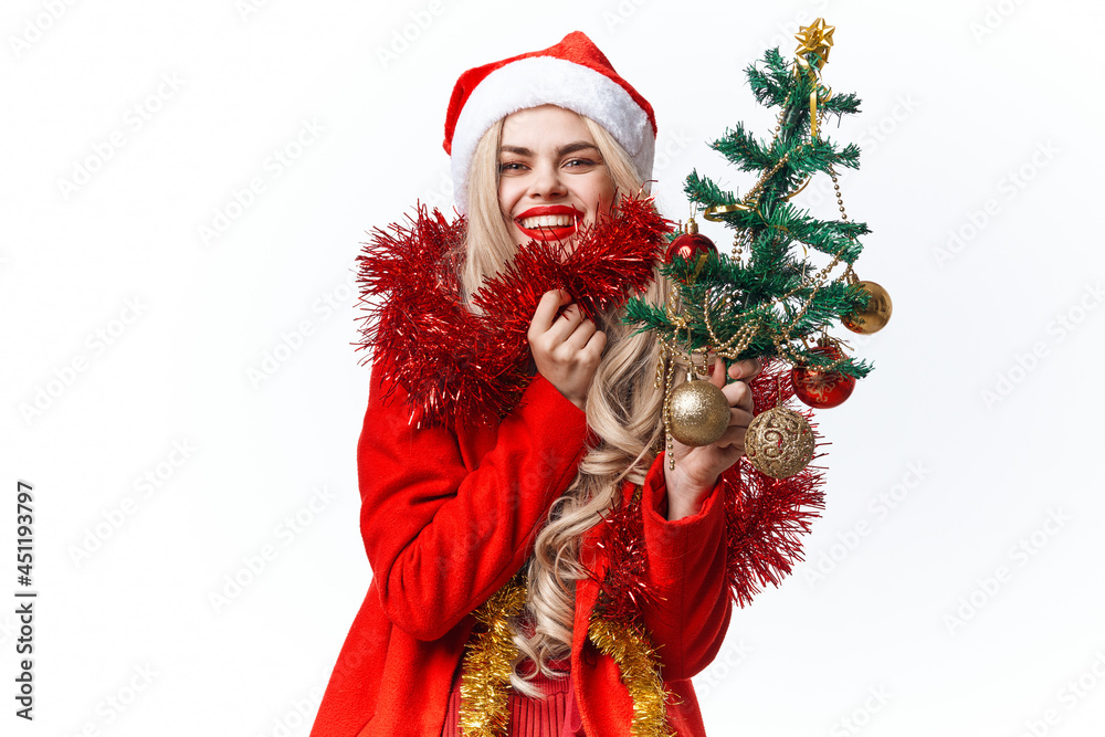 woman wearing santa claus costume christmas decoration holiday fashion