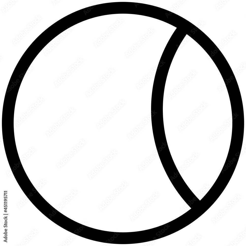 One Side Moon Eclipse Vector Line Icon Design One Side Moon Eclipse Vector Line Icon Design