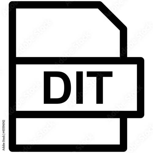 DIT File Format Vector line Icon Design