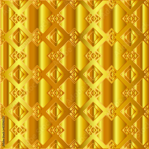 Geometric vector pattern with yellow and white gradient. gold ornament for wallpapers and backgrounds.
