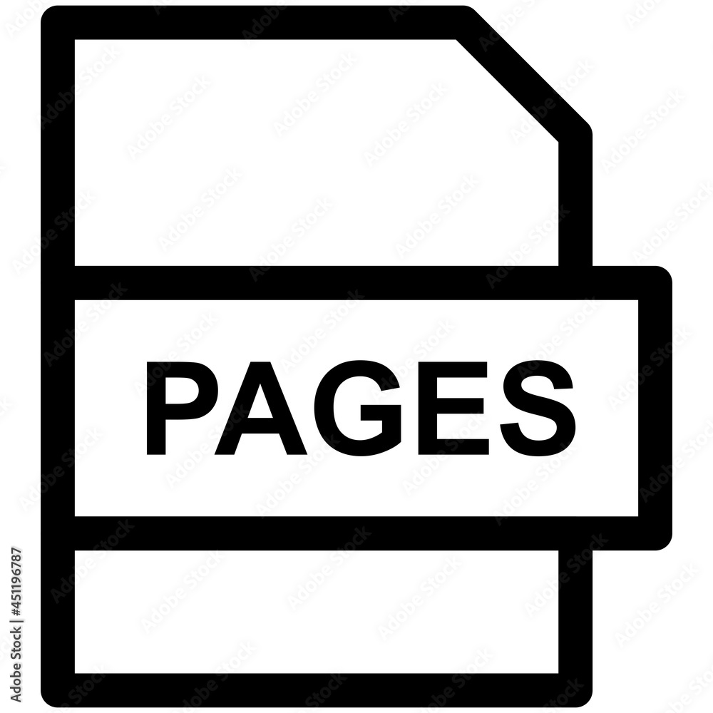 PAGES File Format Vector line Icon Design PAGES File Format Vector line Icon Design