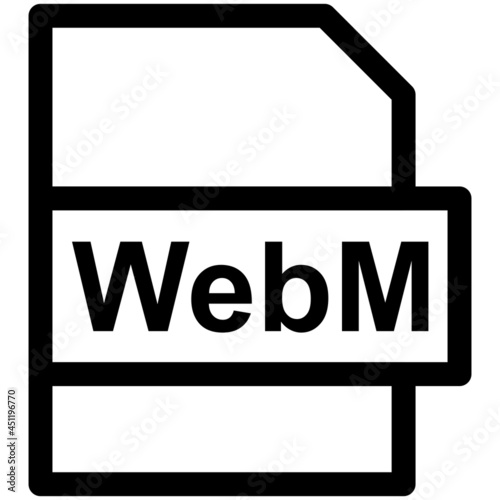 WebM File Format Vector line Icon Design