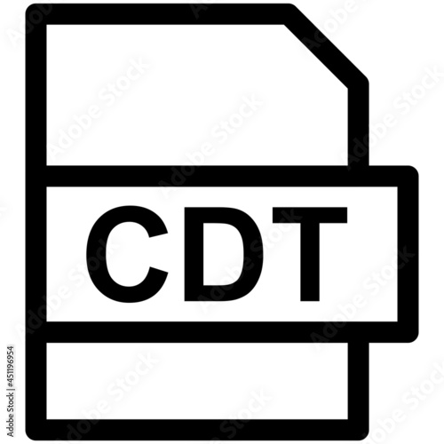 Fotografie CDT File Format Vector line Icon Design