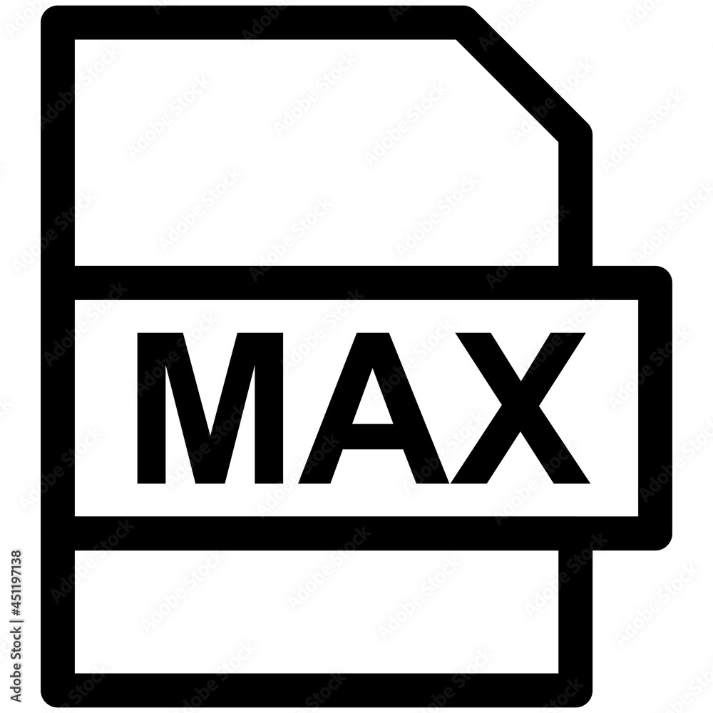 MAX File Format Vector line Icon Design MAX File Format Vector line Icon Design