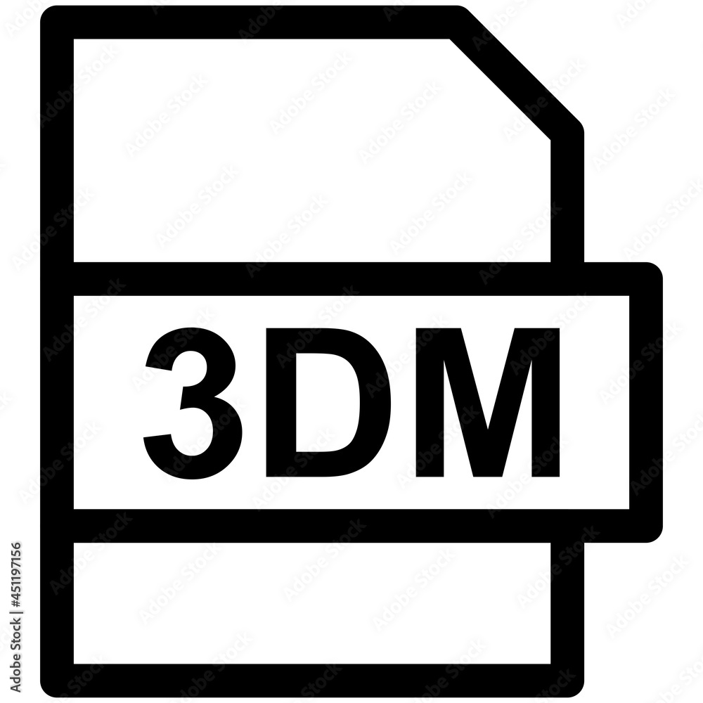 3DM File Format Vector line Icon Design 3DM File Format Vector line Icon Design