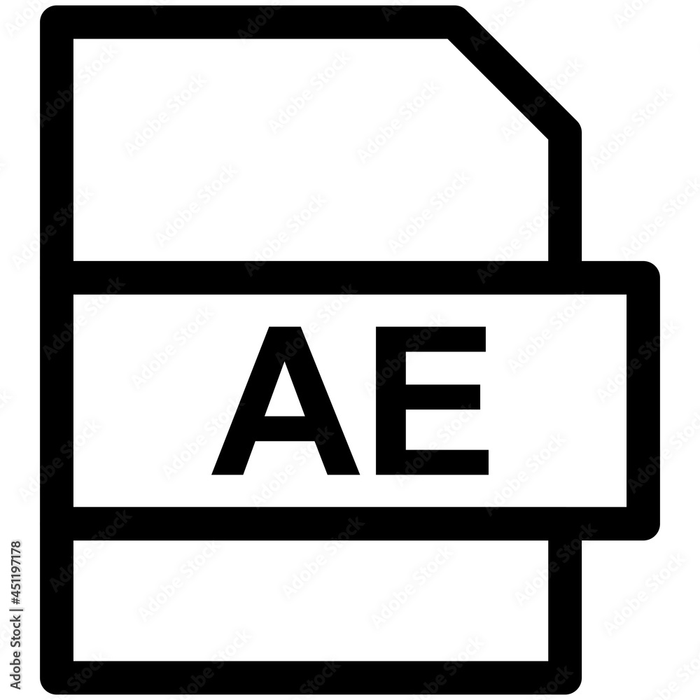 AE File Format Vector line Icon Design AE File Format Vector line Icon Design