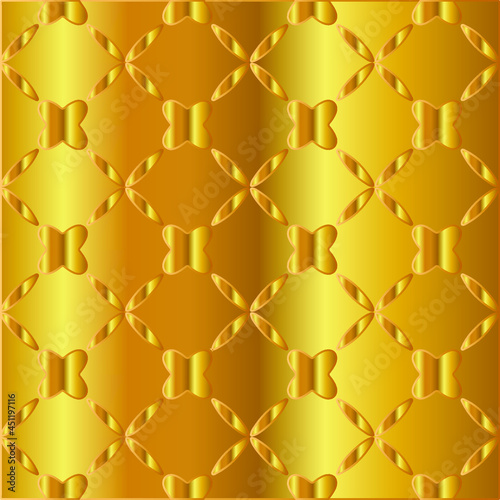 Geometric vector pattern with yellow and white gradient. gold ornament for wallpapers and backgrounds.
