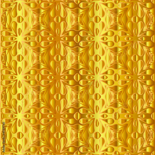 Geometric vector pattern with yellow and white gradient. gold ornament for wallpapers and backgrounds.