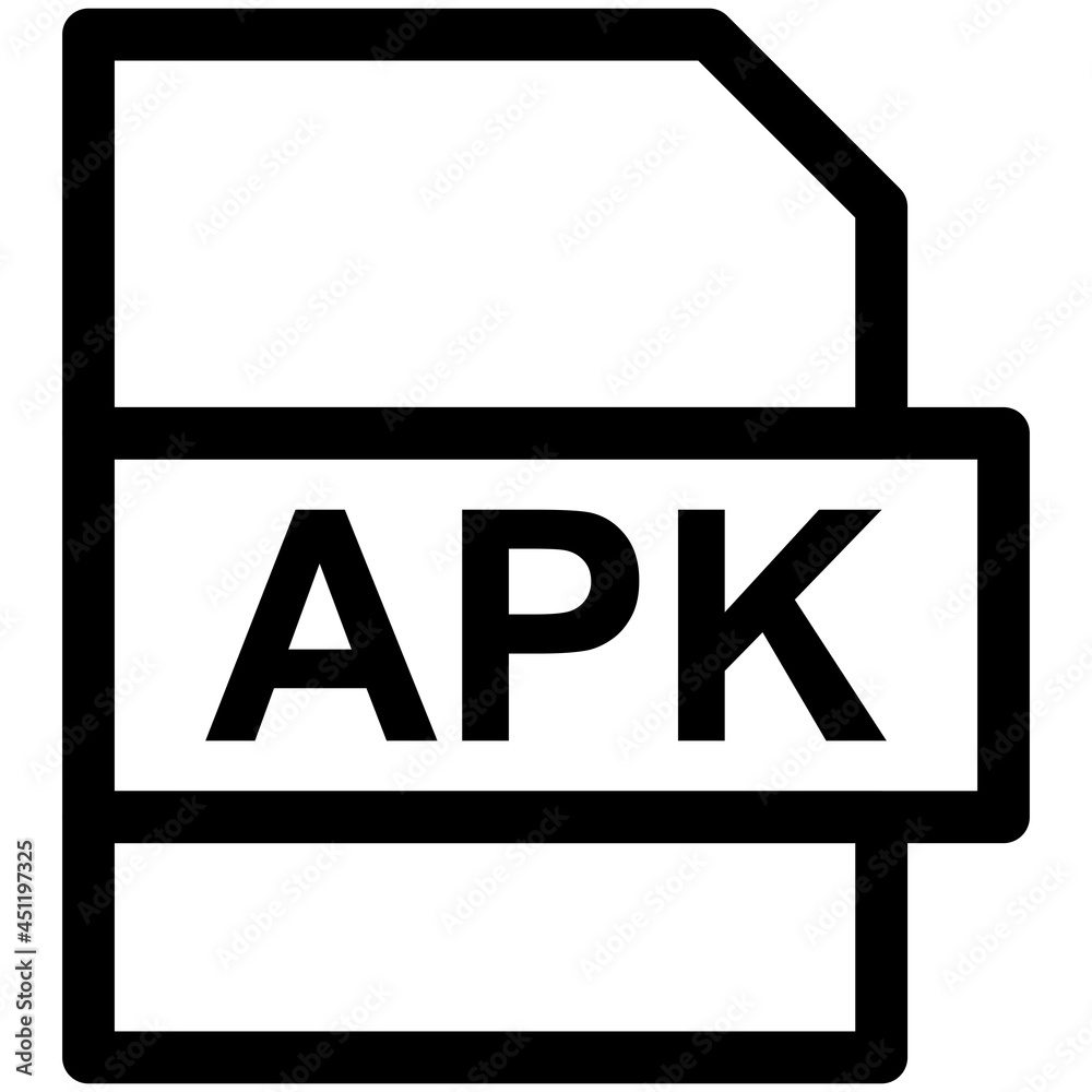 APK File Format Vector line Icon Design APK File Format Vector line Icon Design