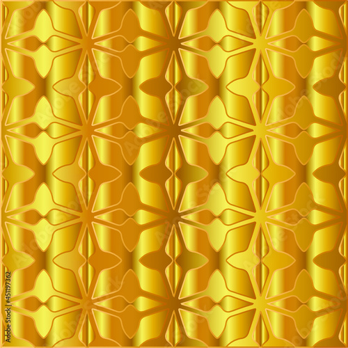 Geometric vector pattern with yellow and white gradient. gold ornament for wallpapers and backgrounds.