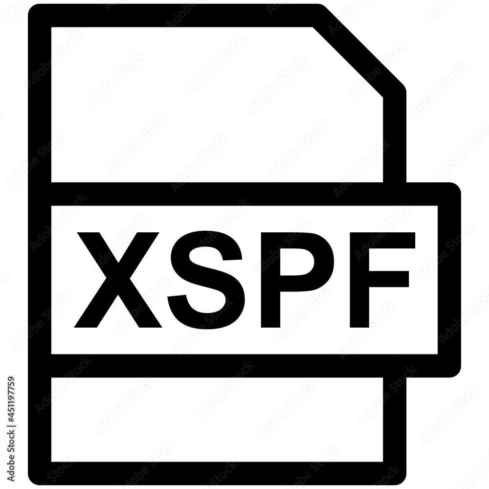 XSPF File Format Vector line Icon Design XSPF File Format Vector line Icon Design
