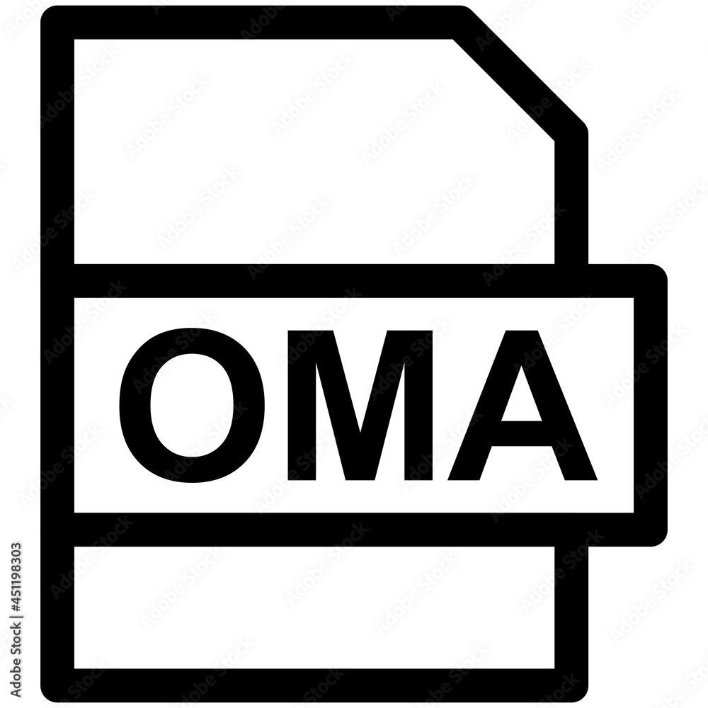 OMA File Format Vector line Icon Design